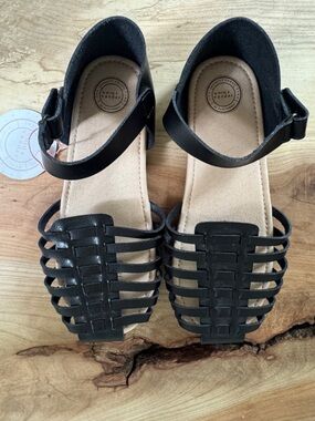 SweetHoney Whim + Wonder Black Woven Strappy Sandals